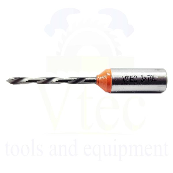 Dowel drilling bit through hole 3mmx70 (left hand)