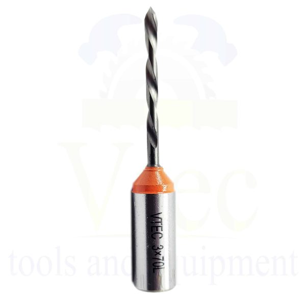 Dowel drilling bit through hole 3mmx70 (left hand)