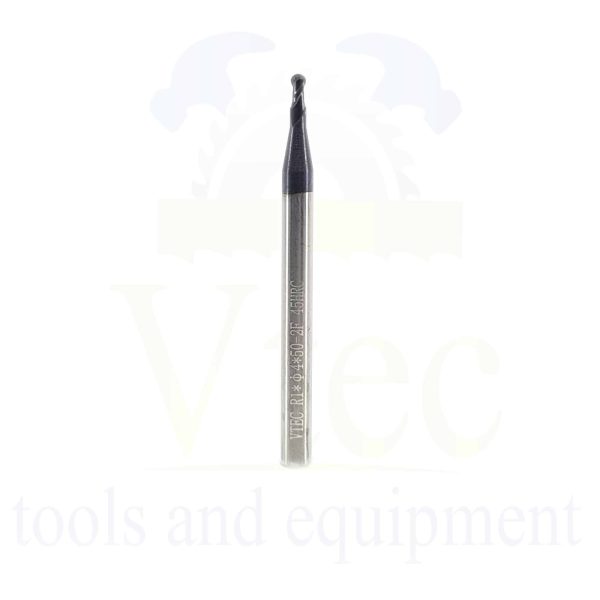 Ballnose Carbide End Mill - R1 (2mm) 45HRC