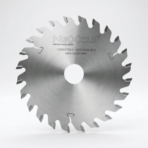 NexCut TCT Solid Scoring Saw Blade – 120 × 22mm – 24T (Wood)