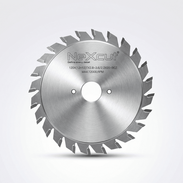 NexCut TCT Split Scoring Saw Blade – 120 × 20mm – 12 + 12T (Wood)