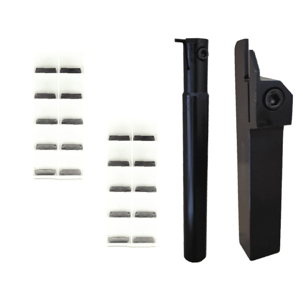 MGIVR -3mm-25mm Internal Boring Bar + MGEHR-3mm-25mm External Grooving Tool Holder + 20 MGMN 3mm Inserts